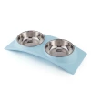 Pet stainless steel double-bowl arch bridge type anti-tipping and anti-slip drinking bowl, food bowl, universal cat food bowl, dog rice bowl, food basin, pet food utensils Application Scenario